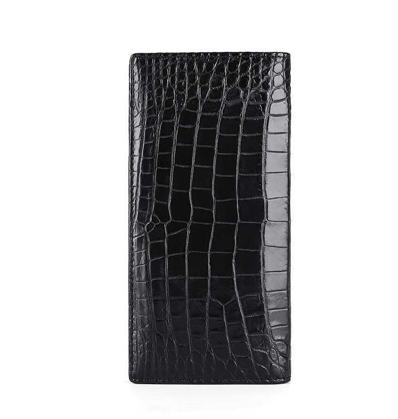 Genuine Crocodile Belly Skin Businessmen Suits Clutch Wallet Authentic Alligator Leather Lining Male Long Card Purse
