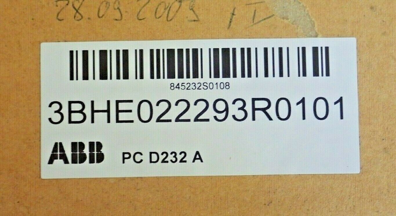 3BHE022293R0101 PC D232 Communications I/O Module,new original, -10 to +10 VDC high level voltage.