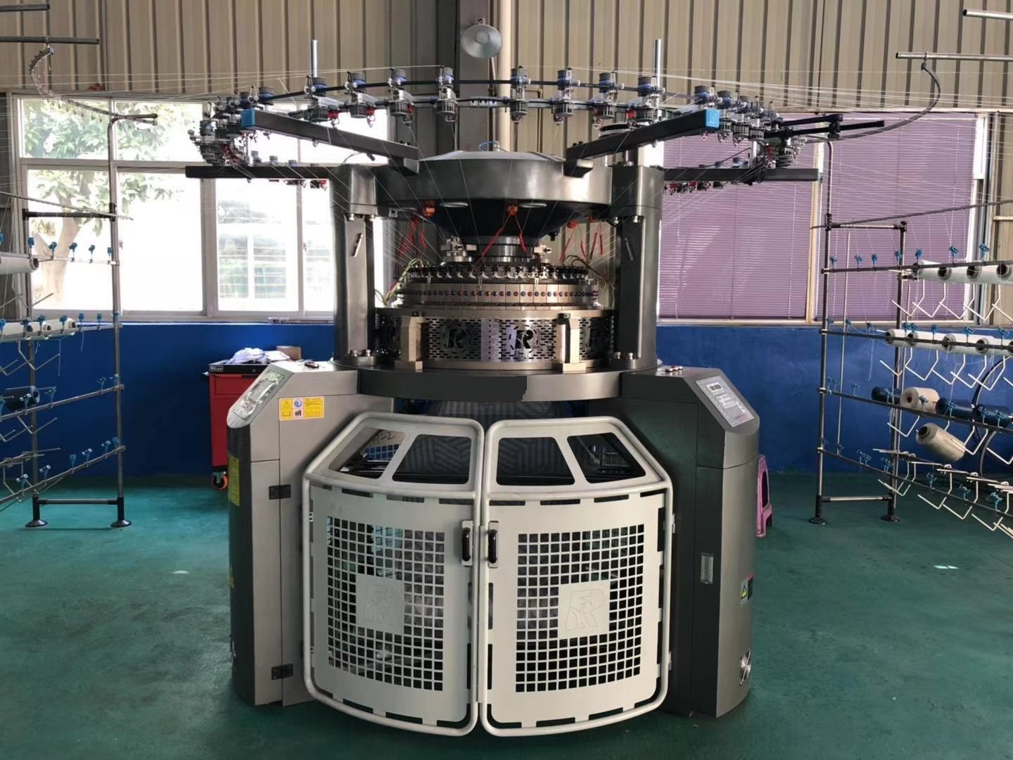 Square Shaped Interlock Circular Knitting Machine Double Jersey