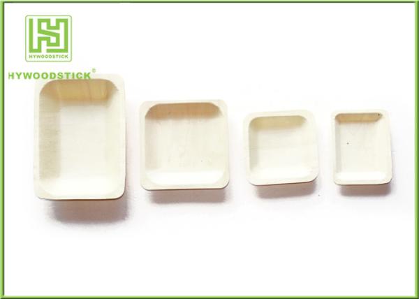 Fast Food Restaurant Disposable Wooden Plates Compostable Utensils 115 * 115 *
