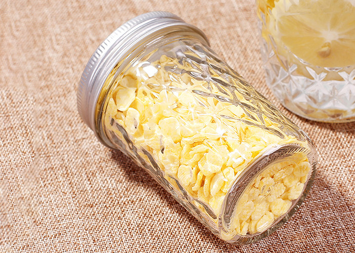 Embossed Clear Wide Mouth Pint Jars For Beverage Jam SGS Certification