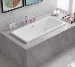 Wholesale Built In Installation No Burr Square White Acrylic Bathtub OEM from china suppliers