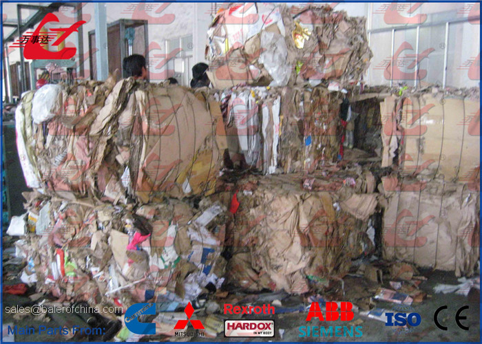 Large - Sized Fully Automatic Balers For Used Cardboard And Waste Paper With Conveyor