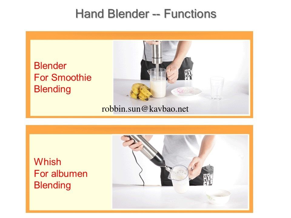 800W Stainless Steel Hand Blender Stick Immersion Blender