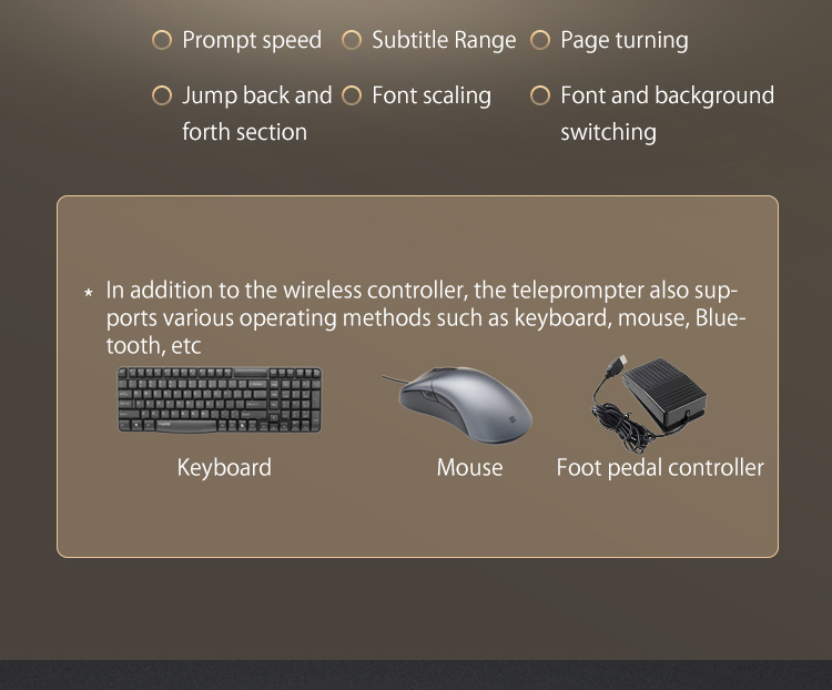 TS-T110/22D Dual Screen Teleprompter with Studio Software and On-Camera Caster Tripod