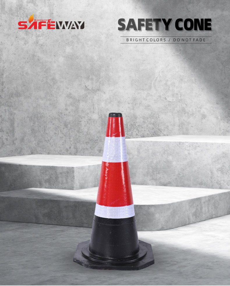 50cm Orange / Blue / Green PVC EVA Traffic Directional Cone For Road Safety