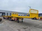 Two Tandem Container Flatbed Semi Truck Trailer With Jost Kingpin And Fuwa / BPW