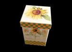 Fancy Flowers Printed Gift Box With Lid Moisture Proof Recyclable Cap Top