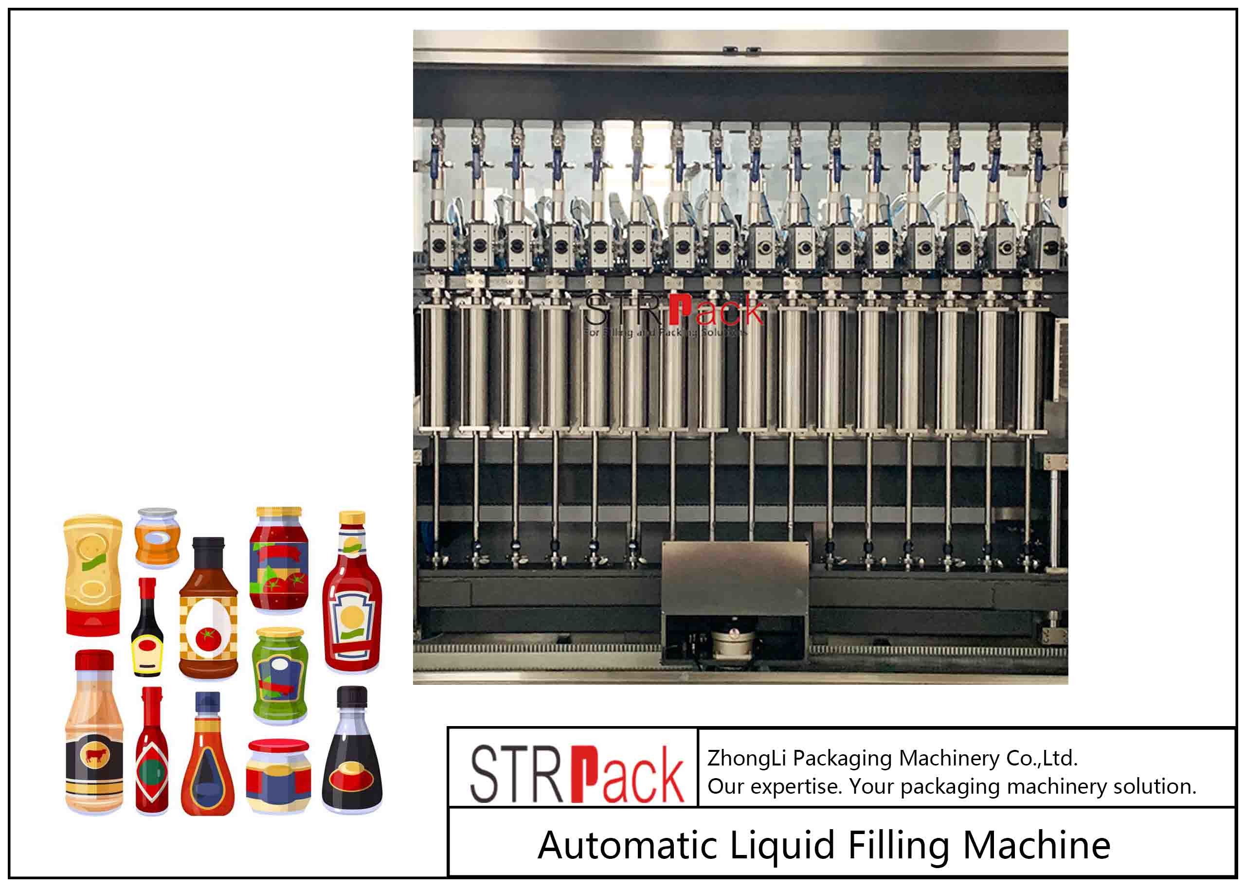 PLC Control Automatic Liquid Filling Machine 220V / 50Hz