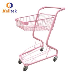 Wholesale Two Baskets Metal Supermarket Shopping Trolley For Retail Grocery Store from china suppliers