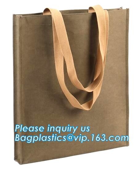 Cheap Lightweight Cheap Brown Custom Made Print Logo Water-proof Tyvek Paper Tote Shopping Bageco reusable promotion gif