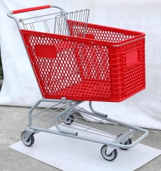 Plastic Trolley, American Type Shopping Cart, Supermarket Trolley ,Shopping
