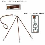 3 Way Handmade Dog Leather Leashes For 3 Dogs 360° Swivel Rotate Freely