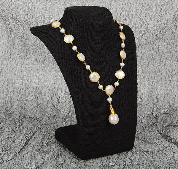 Natural Baroque Pearl necklace Cassic large irregular baroque pearl necklace
