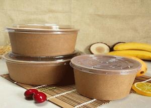 Wholesale Customized Kraft Salad Fruit Food Paper Dessert Bowls With PLA Coating from china suppliers