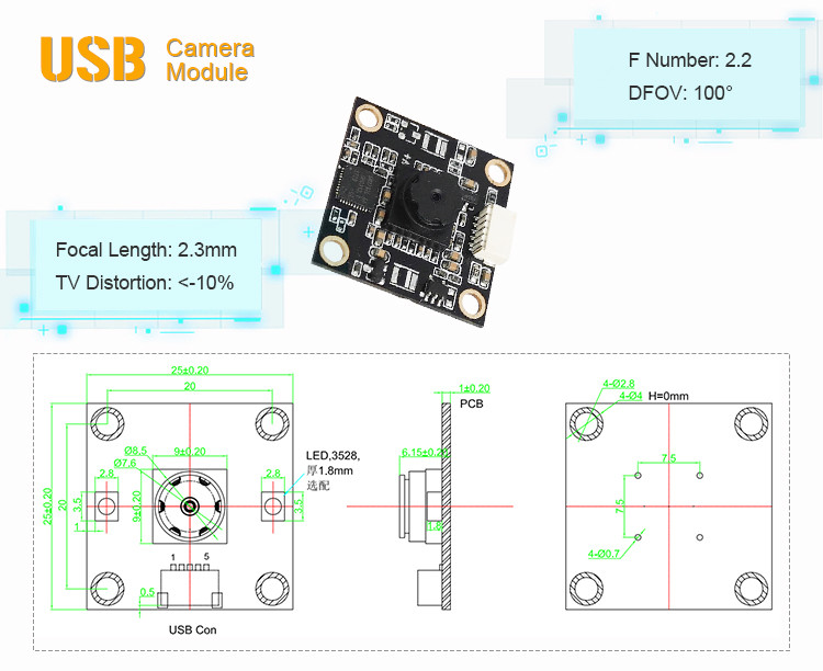 5mp omnivision 5640 Fixed Focus UVC USB Camera Module for Microscope