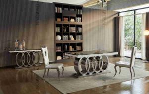 Wholesale Heavy Base Luxury Modern Dining Tables Black Glass Top Dining Table L200xW100xH75cm from china suppliers