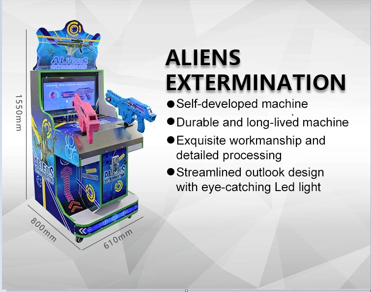 42'' Lcd Aliens Indoor Shooting Arcade Machine Coin Operated Two Players