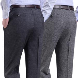 Wholesale Drawstring Closure Men's Chinos Pants Trousers in Slim Fit Cotton Linen Plaid Design from china suppliers