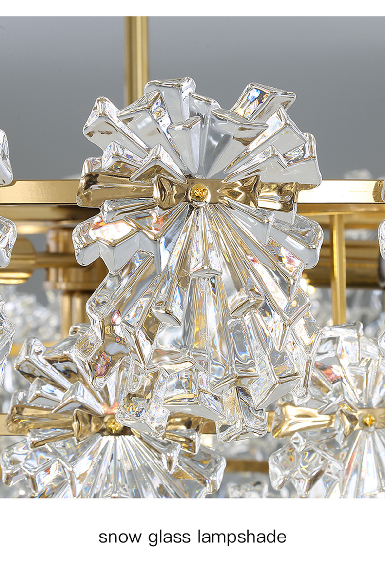 Transparent Glass Led Chandelier For Living Room Foyer Hall Luxury Ceiling Lamp Decor Kitchen leaf chandelier(WH-CY-250)