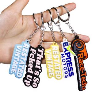 Wholesale Custom Silicone Rubber Keyring 2D 3D Printing Soft Pvc Keyrings from china suppliers
