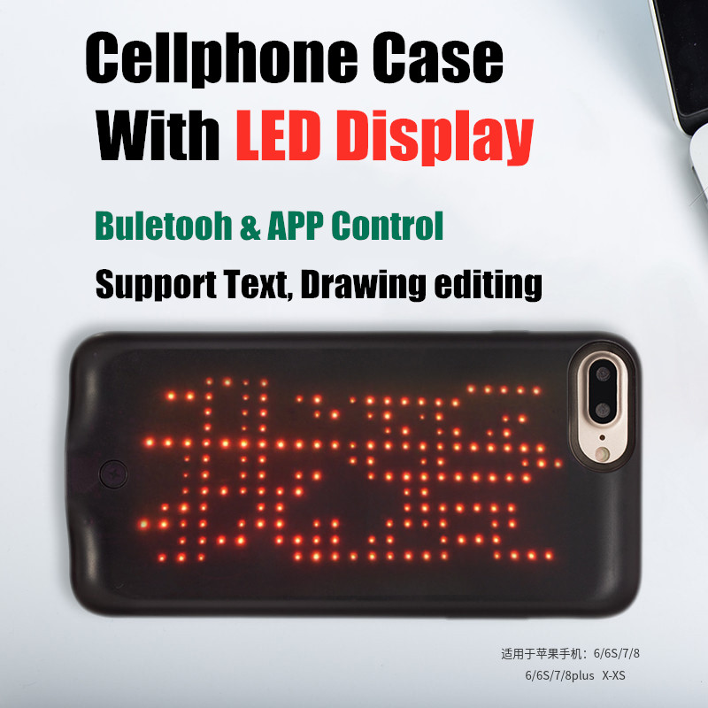 Dynamic APP Editing Glowing Cell Phone Cases Black / Pink For iPhone