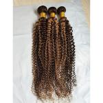 Kinky Curl Hair Bundles P4/27 Ombre Human Hair Extensions Hair Weft