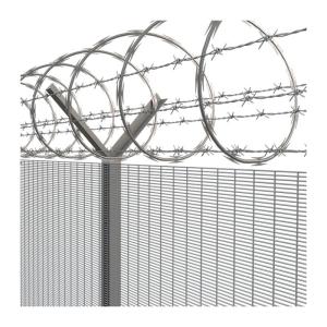 Wholesale Green Coated Military Security Fence , Low Carbon Steel Prison Wire Fence from china suppliers