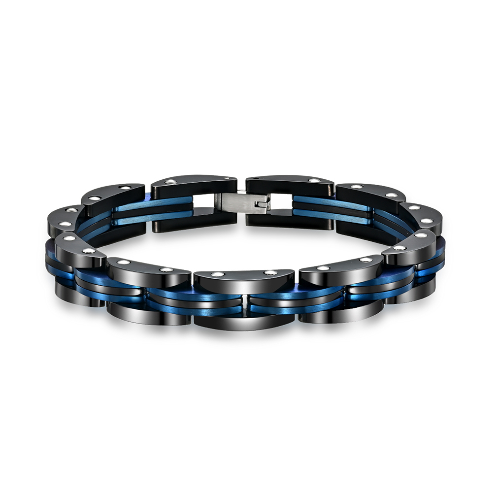 Men Cool Stainless Steel Bracelet Punk Black Brown Braid Leather Bracelets