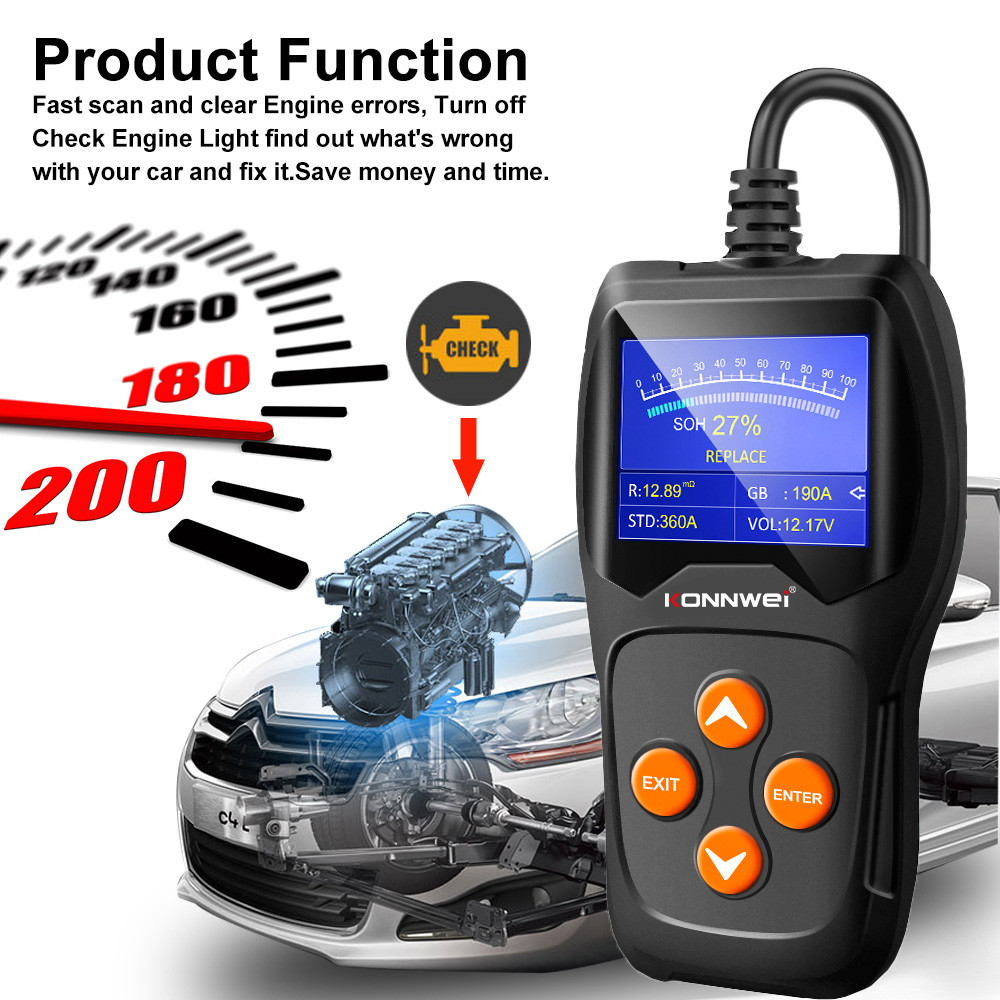 Portable Car Engine Diagnostic Machine Start Charging Test KW600 With Lifetime Free Update Service