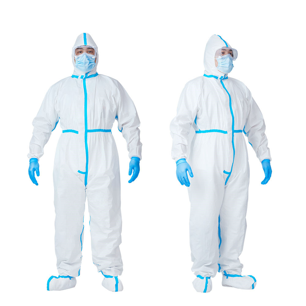 Anti static anti UV water proof cotton medical disposable hooded coverall