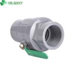 Green Steel Handle Water Supply System PVC Material 2 PCS Ball Valve for