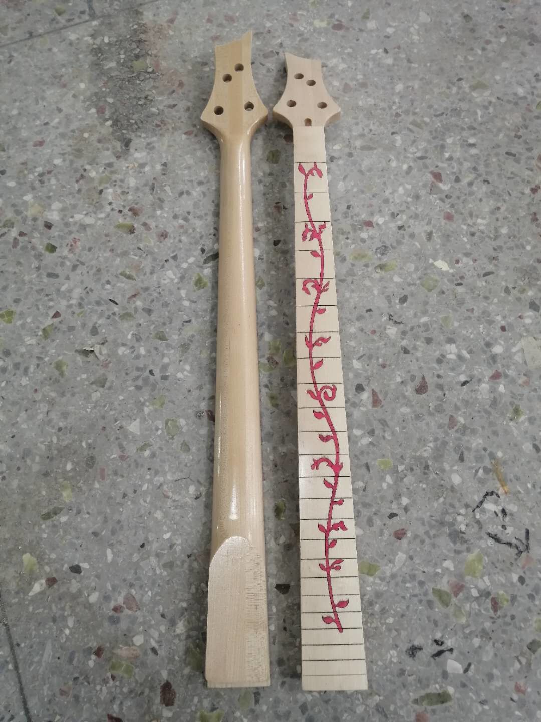 Custom Grand Paddle Guitar Headstock Unfinished Roasted Maple ST Guitar Neck Electric Acoustic Guitar Accept Kinds OEM