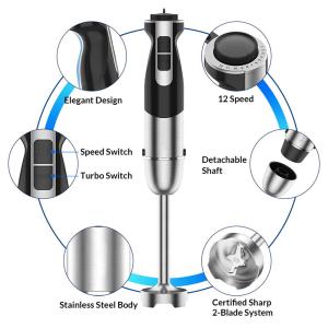 Wholesale Stainless Steel 12 Speed Hand Mixer , 5 In 1 Immersion Blender from china suppliers