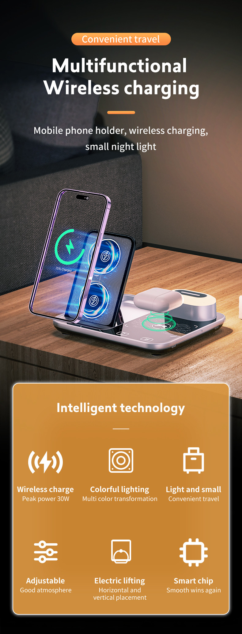 3 In 1 Magnetic Travel Wireless Charging new shaped at 2024