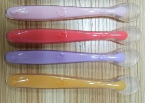 China 2 Color Silicone Injection Molding Reusable Baby Feed Spoon on sale