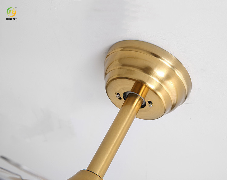 Invisible Crystal LED Ceiling Fan Light Variable Frequency For Home Living Room Bedroom