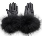 Winter Ladies Fashion Gloves Ladies Sheepskin Mittens Fluffy Fox Raccoon Fur