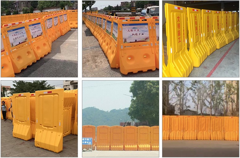 Red Customized Plastic Water Filled Road Safety Barriers PE For Traffic Regulation