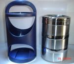 double layer lunch box & keep warm food carrier & stainless steel hand pan