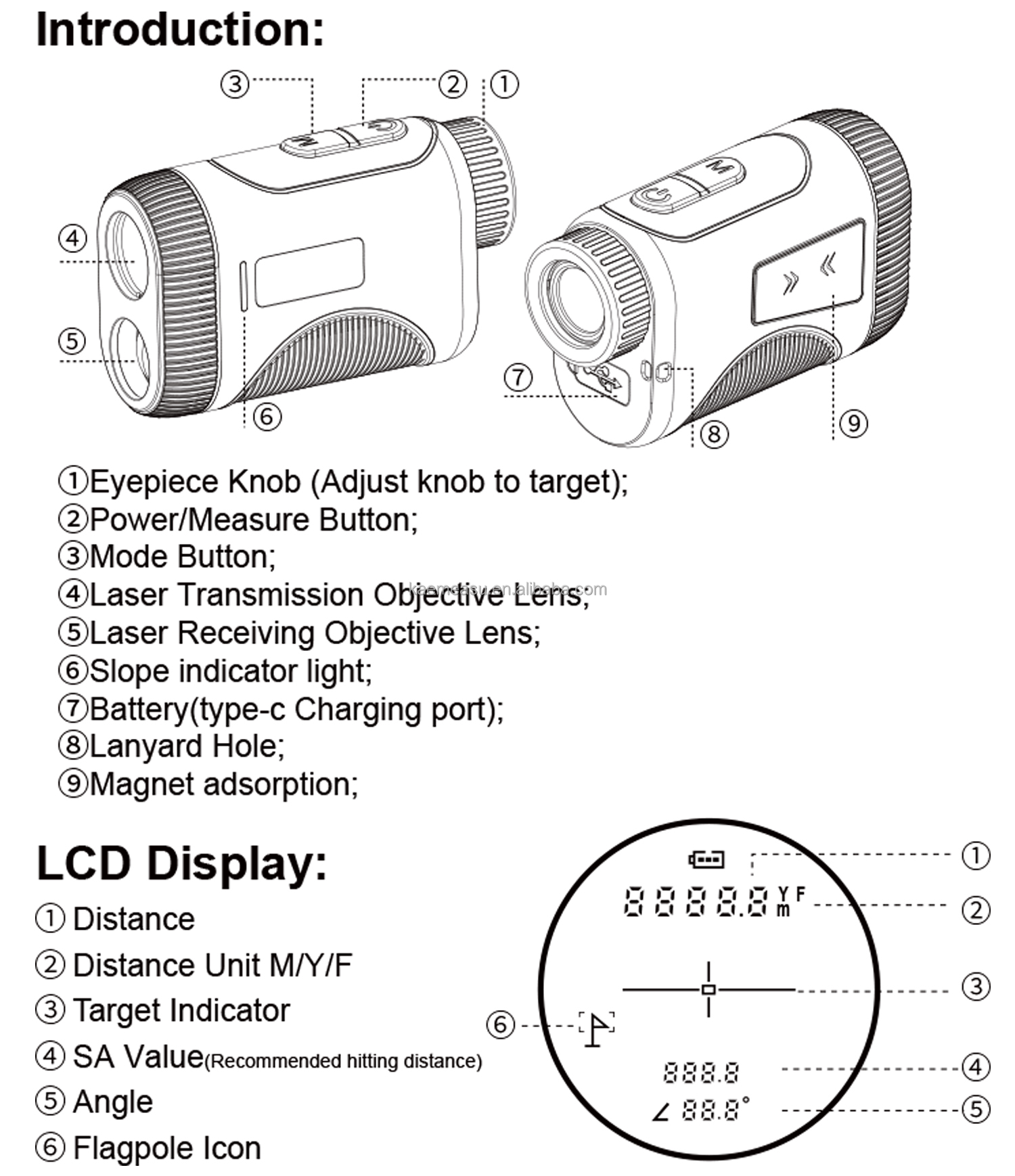 1200m OEM Golf Range Finder Slope Scope Laser Distance Meter Telescope Golf Laser Rangefinders