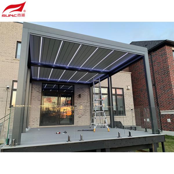 Garden 5x3 Motorized Aluminum Pergola Bioclimate Outdoor Patio China Manufacture