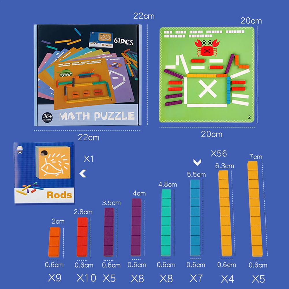 Arithmetic Jigsaw Puzzle Wooden For Child Early Learning Logical Thinking
