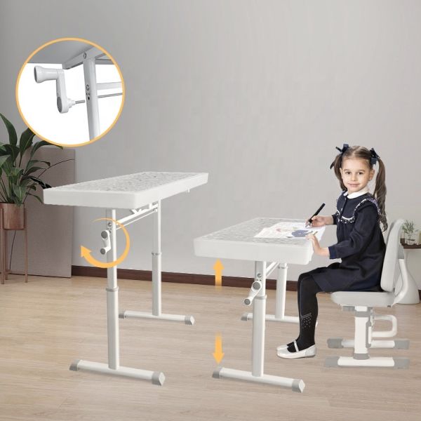 Adjustable Height Desk for Kids with Ergonomic Design and 16 Colors Changing LED Light