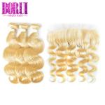 clean 613 Blonde Human Hair Extensions Peruvian Soft Smooth Dyed Bleach Body