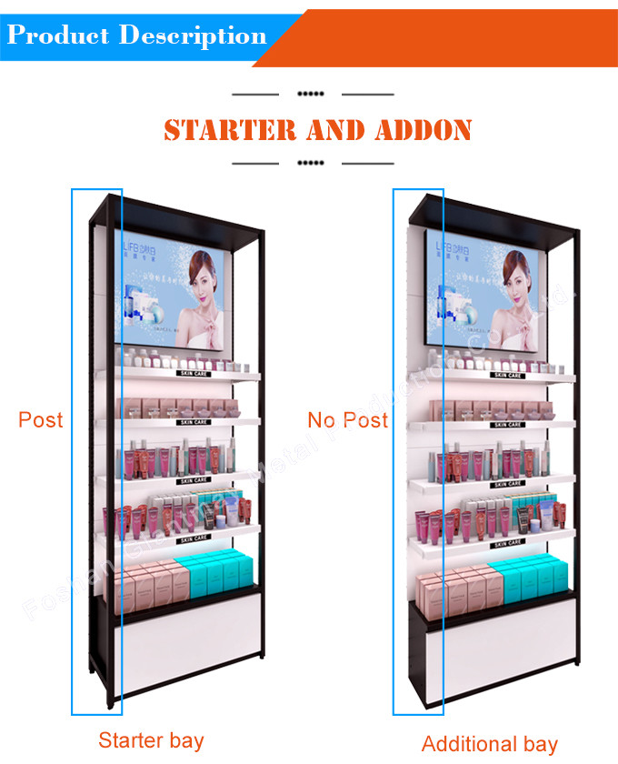 Floor Standing Beauty Eyelash Retail Makeup Display For Supermarket