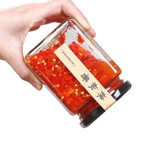 Wholesale Square Shaped Glass Food Storage Jars With Screw Metal Cap Soda Glass Material from china suppliers