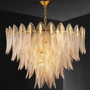 Wholesale Living Room Wedding Hotel Elegant Glass Pendant Light E14 80cm from china suppliers