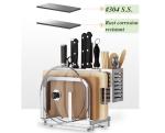 Anticorrosion 304 Stainless Steel Kitchenwares Silver Cutting Board Holder Stand