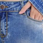 Color Fade Proof Women Denim Skinny Jeans , Pencil Fit Jeans For Ladies
